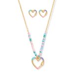 Juego-collar-y-aretes-con-forma-de-coraz�n-para-ni�a