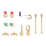 Set-x6-aretes-para-ni�a-ba�ados-en-oro-de-24K