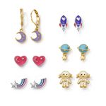 Set-x6-aretes-para-ni�a-ba�ados-en-oro-de-24K