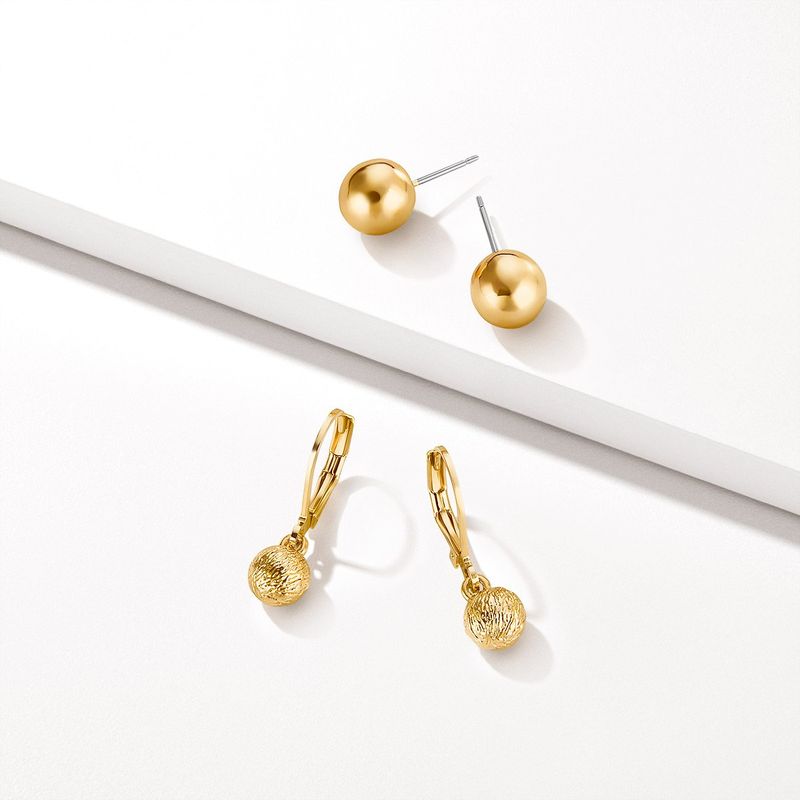 Set-x2-aretes-para-mujer-ba�ados-en-oro-de-24K