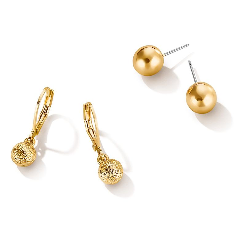 Set-x2-aretes-para-mujer-ba�ados-en-oro-de-24K