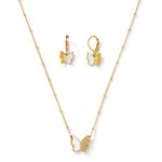 Juego-collar-y-aretes-ba�ados-en-oro-de-24K